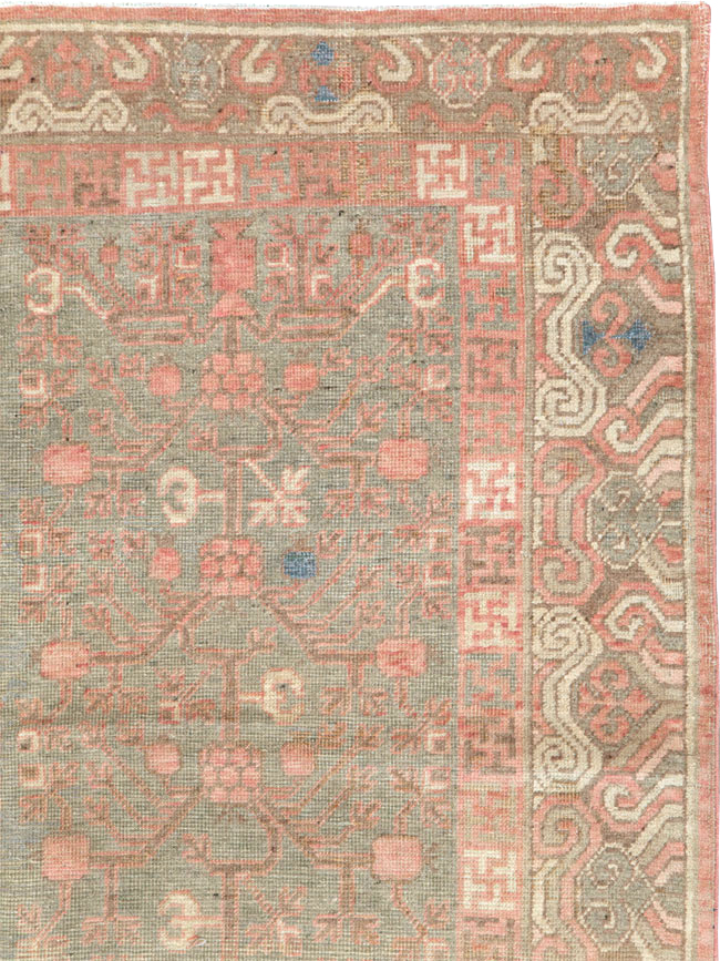 Vintage East Turkestan Khotan Carpet, No.17860 - Gss