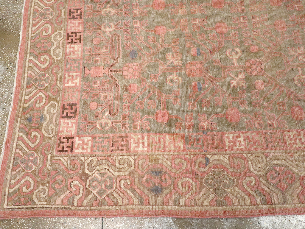 Vintage East Turkestan Khotan Carpet, No.17860 - Gss