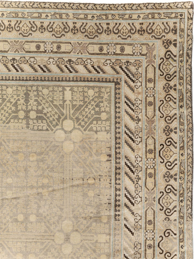 Vintage East Turkestan Khotan Carpet, No.17875 - Gss