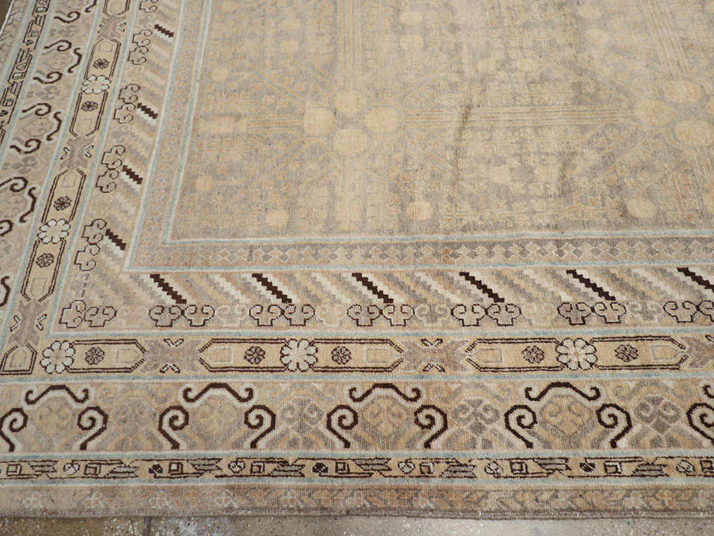 Vintage East Turkestan Khotan Carpet, No.17875 - Gss
