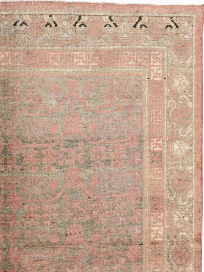 Vintage East Turkestan Khotan Carpet, No.17879 - Gss