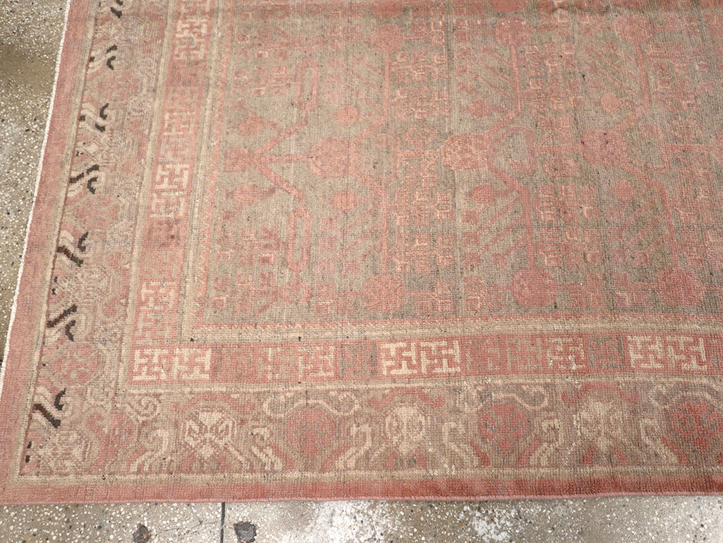 Vintage East Turkestan Khotan Carpet, No.17879 - Gss