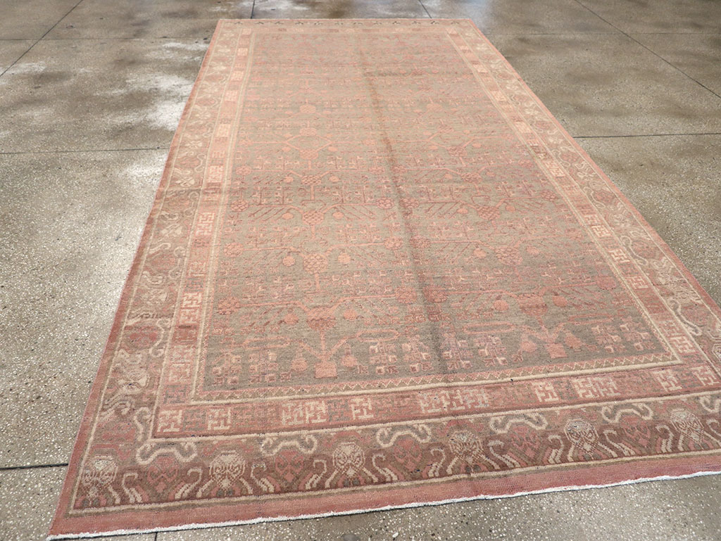Vintage East Turkestan Khotan Carpet, No.17879 - Gss