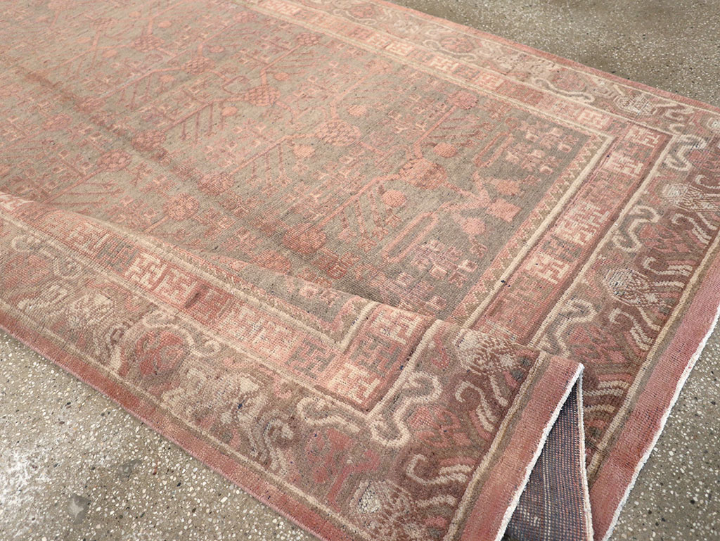 Vintage East Turkestan Khotan Carpet, No.17879 - Gss