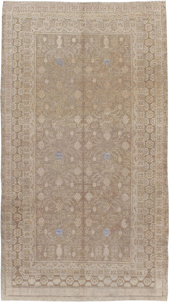Vintage East Turkestan Khotan Carpet, No.17886 - Gss