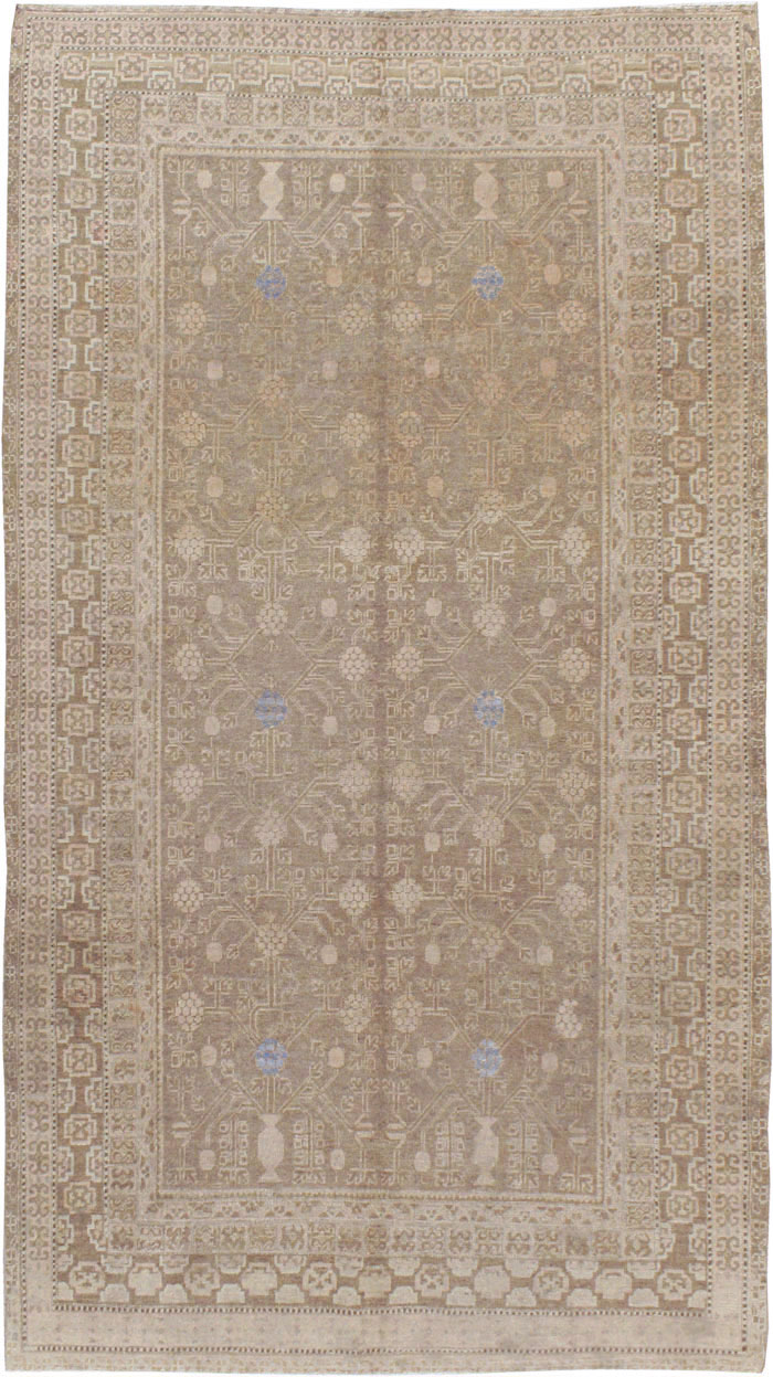 Vintage East Turkestan Khotan Carpet, No.17886 - Gss