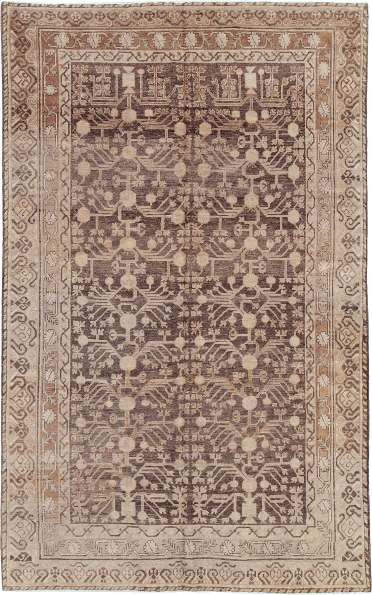 Vintage East Turkestan Khotan Carpet, No.17887 - Gss