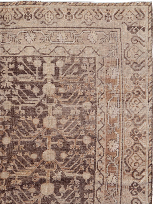 Vintage East Turkestan Khotan Carpet, No.17887 - Gss
