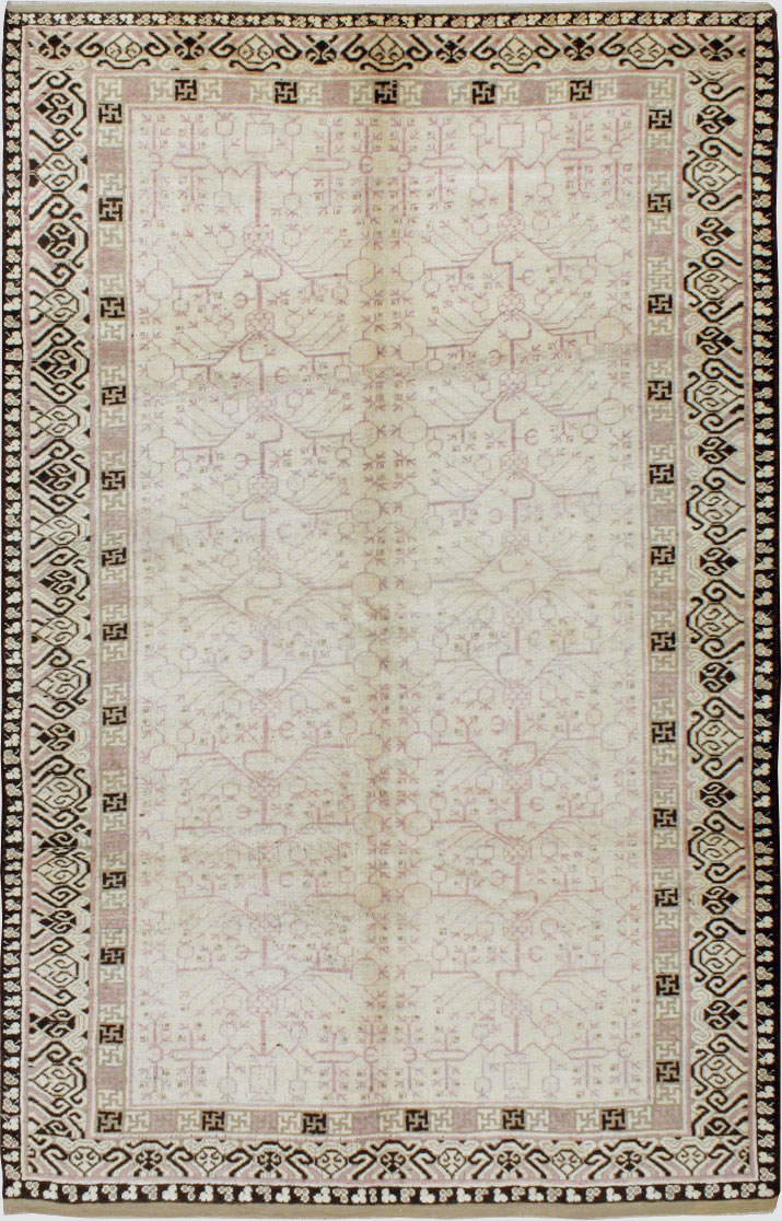 Vintage East Turkestan Khotan Carpet, No.17892 - Gss