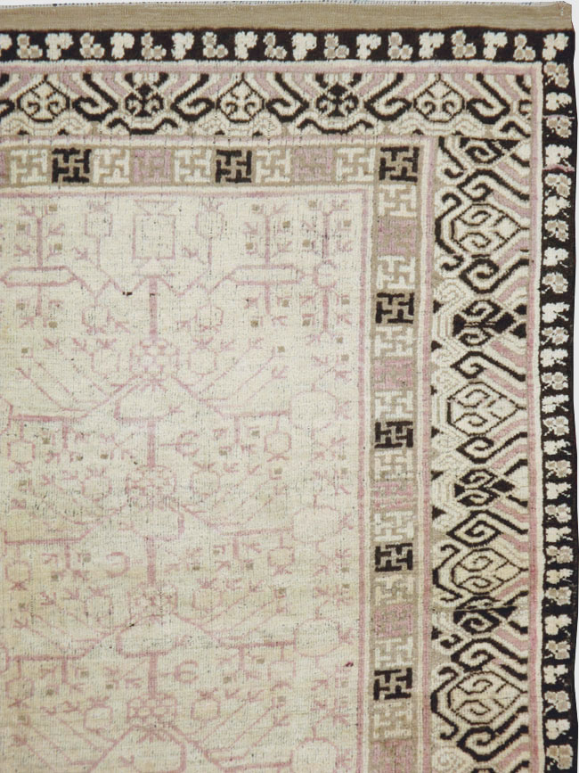 Vintage East Turkestan Khotan Carpet, No.17892 - Gss