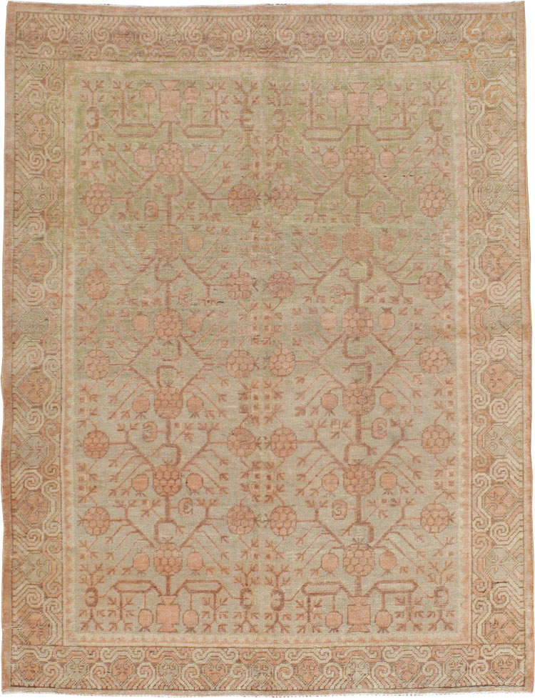 Vintage East Turkestan Khotan Carpet, No.17895 - Gss