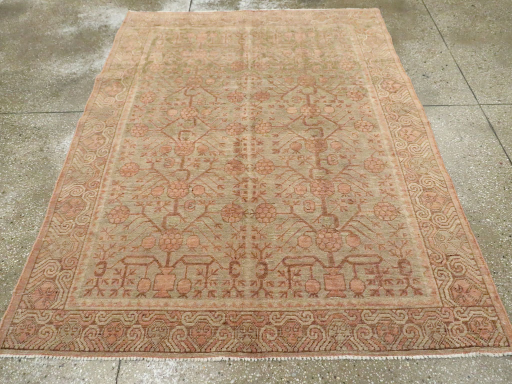 Vintage East Turkestan Khotan Carpet, No.17895 - Gss