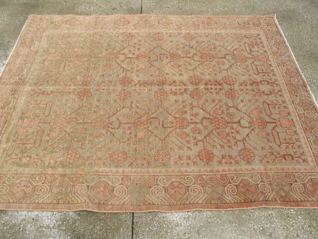 Vintage East Turkestan Khotan Carpet, No.17895 - Gss