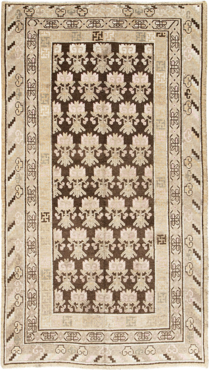 Vintage East Turkestan Khotan Carpet, No.17902 - Gss