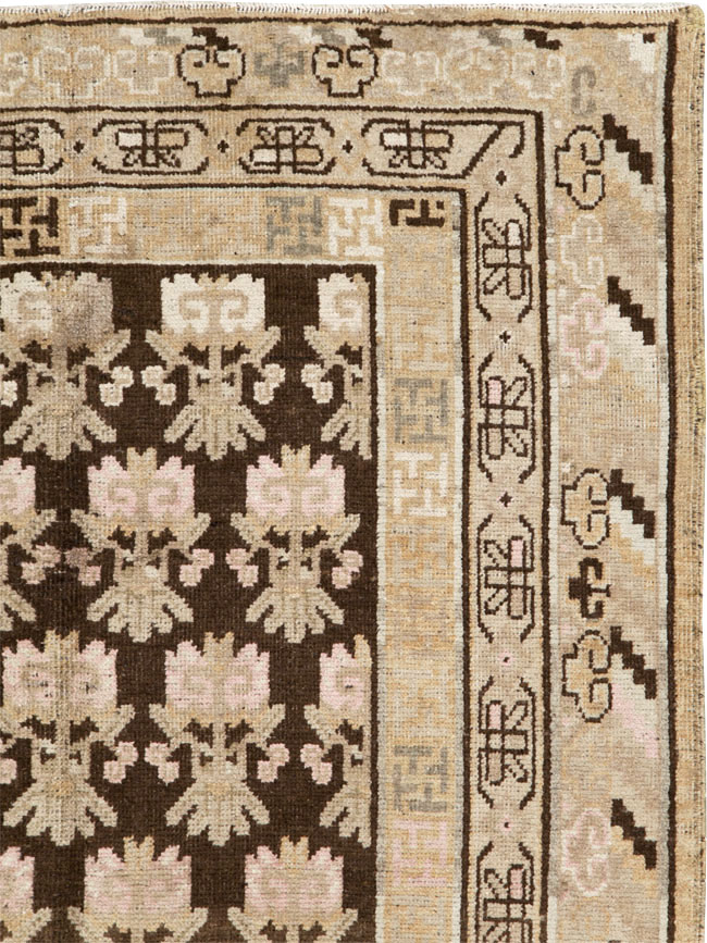 Vintage East Turkestan Khotan Carpet, No.17902 - Gss