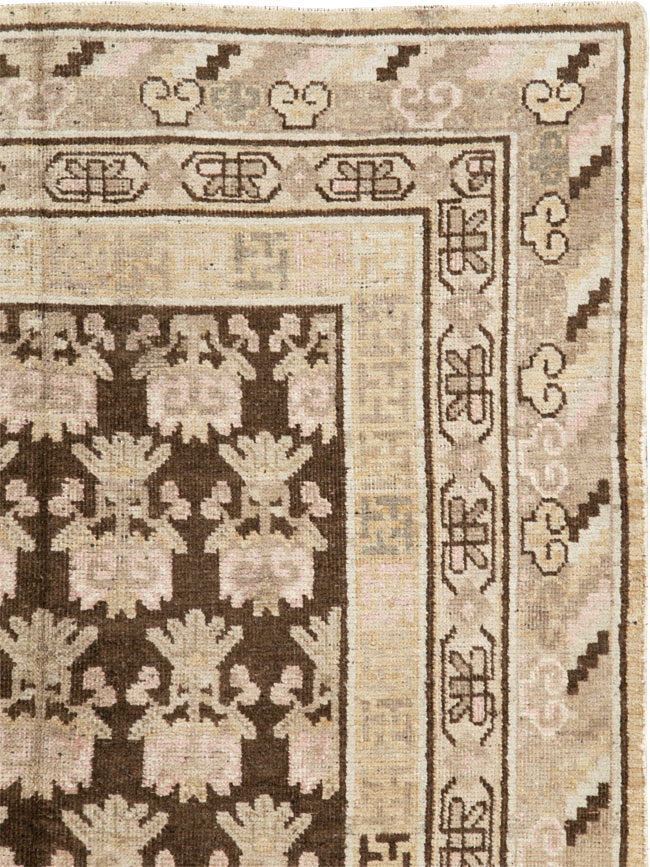 Vintage East Turkestan Khotan Carpet, No.17902 - Gss