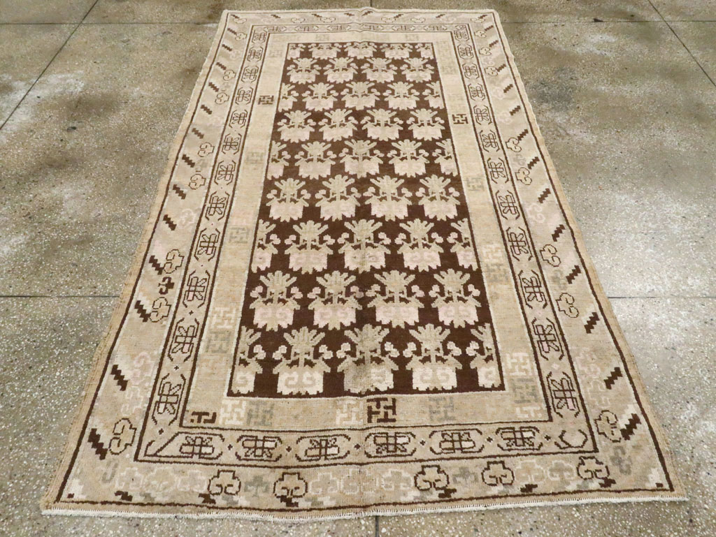 Vintage East Turkestan Khotan Carpet, No.17902 - Gss