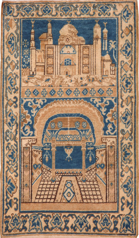 Vintage East Turkestan Khotna Pictorial Rug, No.17905 - Gss