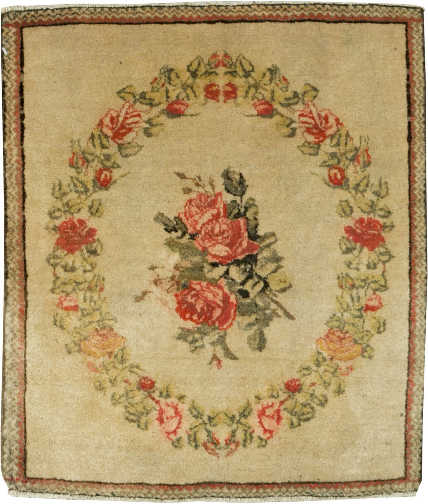 Antique Persian Kashan Throw Rug (Pair: 1 of 2), No.17930 - Gss