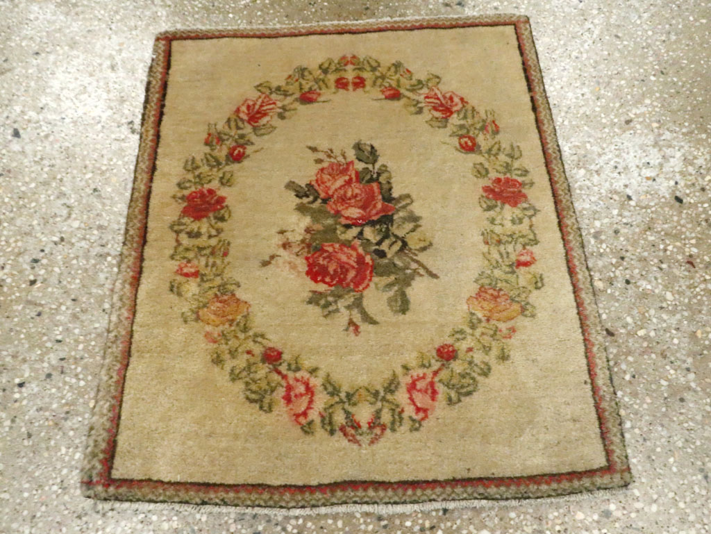 Antique Persian Kashan Throw Rug (Pair: 1 of 2), No.17930 - Gss