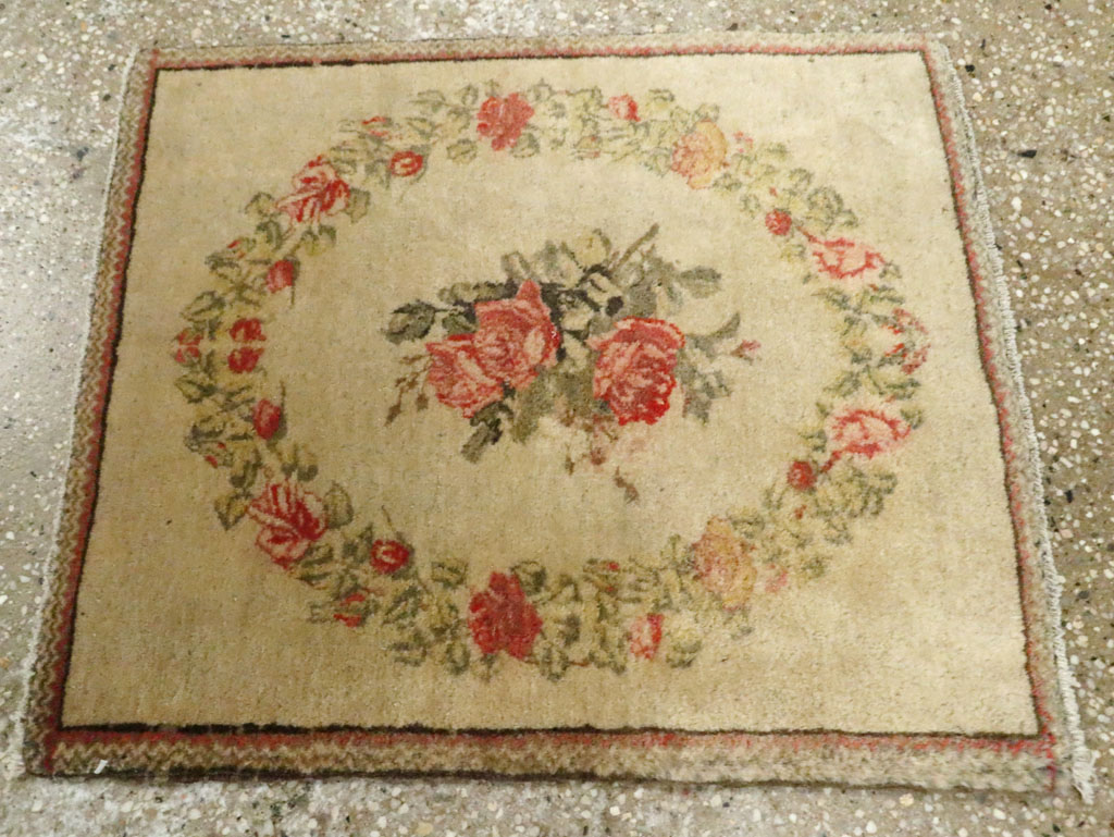 Antique Persian Kashan Throw Rug (Pair: 1 of 2), No.17930 - Gss