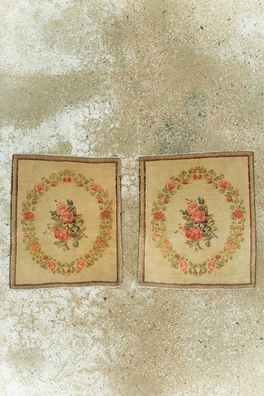 Antique Persian Kashan Throw Rug (Pair: 1 of 2), No.17930 - Gss