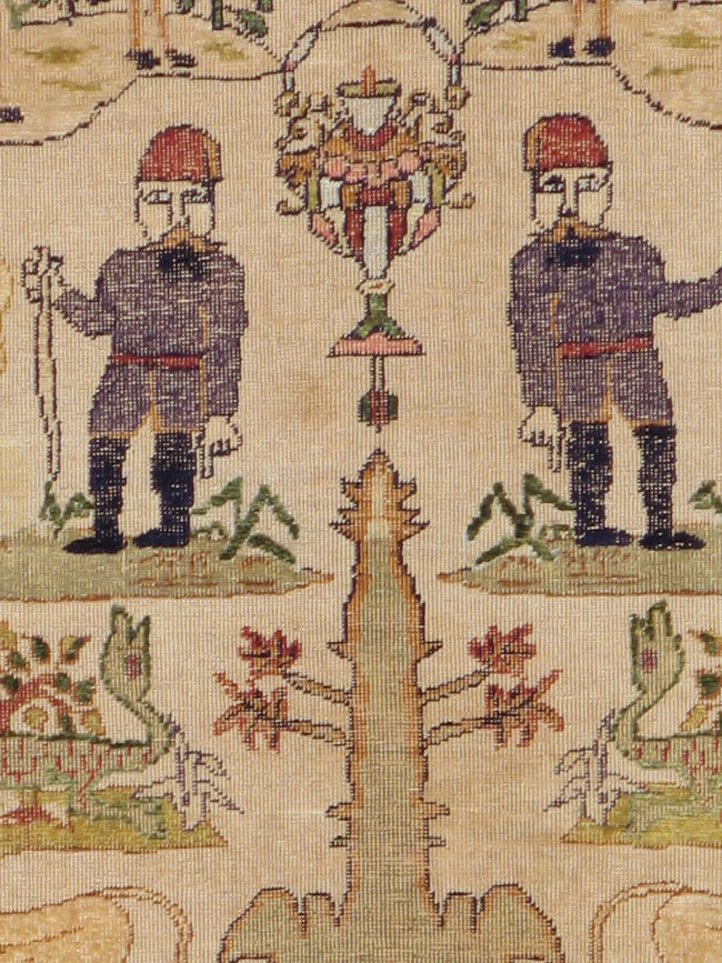 Antique Turkish Kayseri Pictorial Rug, No.17943 - Gss