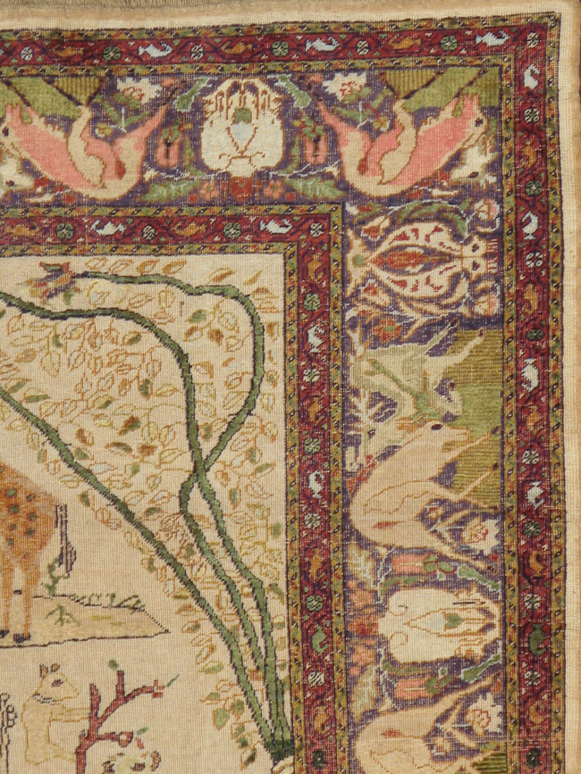 Antique Turkish Kayseri Pictorial Rug, No.17943 - Gss