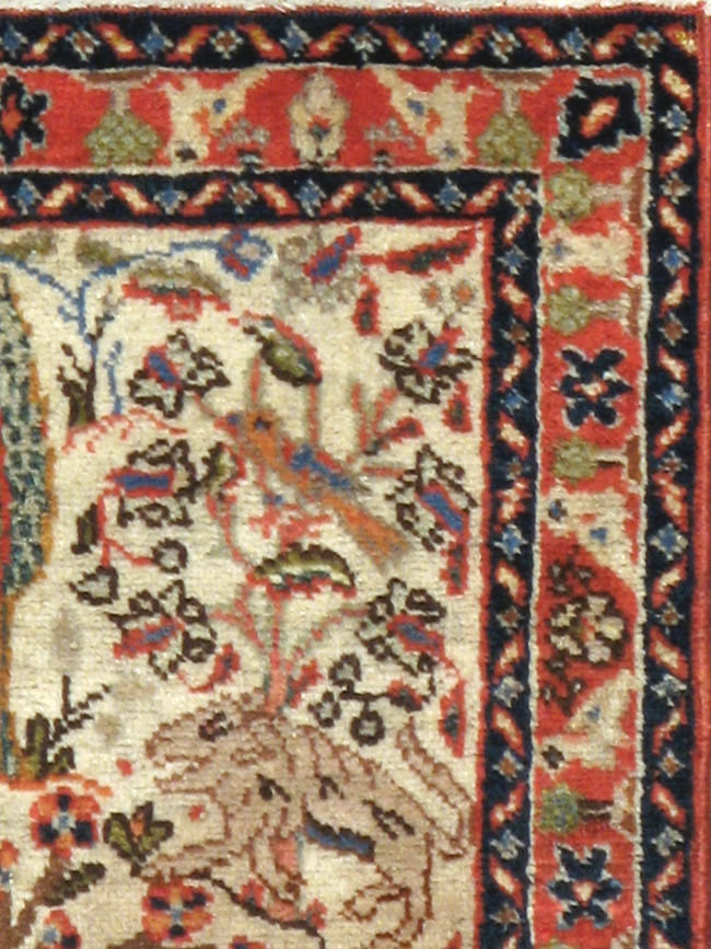 Vintage Persian Tabriz Pictorial Rug, No.17953 - Gss