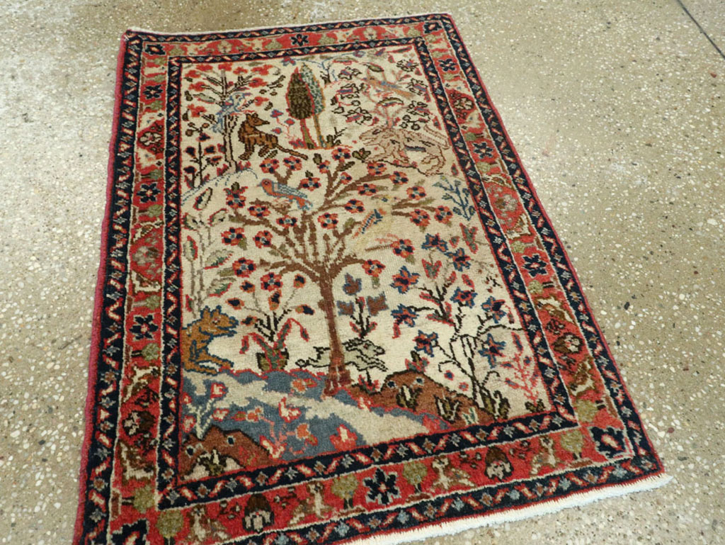 Vintage Persian Tabriz Pictorial Rug, No.17953 - Gss