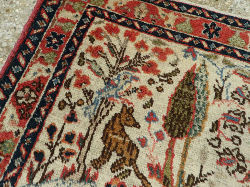 Vintage Persian Tabriz Pictorial Rug, No.17953 - Gss