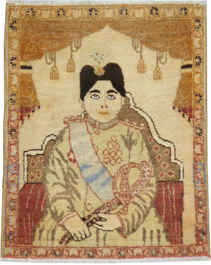 Antique Persian Tabriz Pictorial Rug (Pair: 1 of 2), No.17956 - Gss