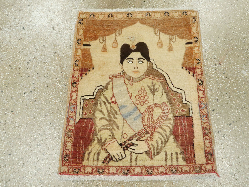 Antique Persian Tabriz Pictorial Rug (Pair: 1 of 2), No.17956 - Gss