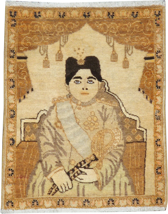 Antique Persian Tabriz Pictorial Rug (Pair: 2 of 2), No.17957 - Gss