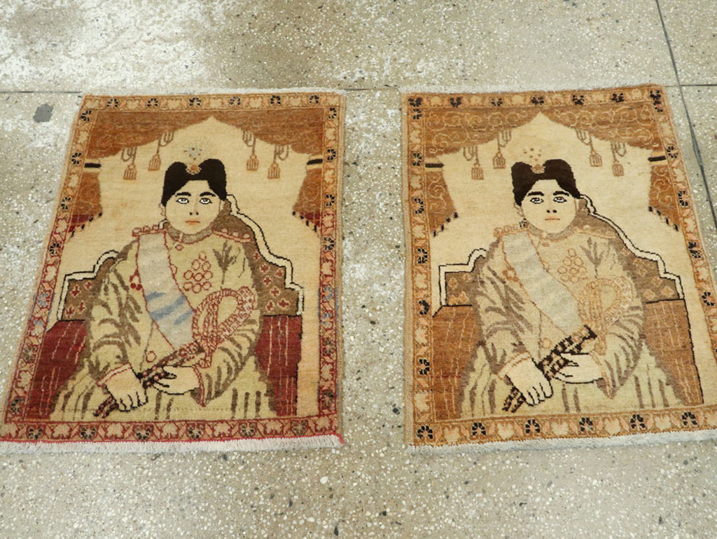 Antique Persian Tabriz Pictorial Rug (Pair: 2 of 2), No.17957 - Gss