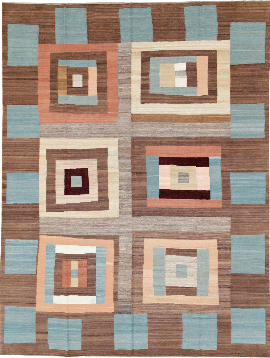 Modern Persian Flatweave Room Size Carpet, No.17967 - Gss