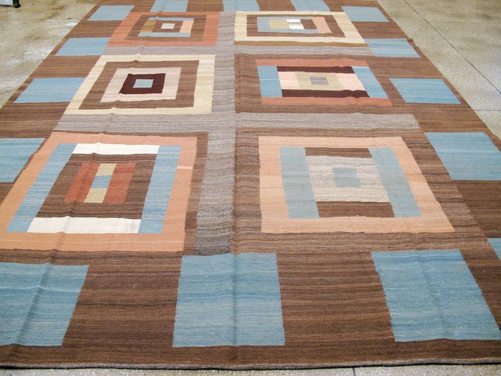Modern Persian Flatweave Room Size Carpet, No.17967 - Gss