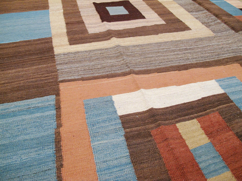 Modern Persian Flatweave Room Size Carpet, No.17967 - Gss