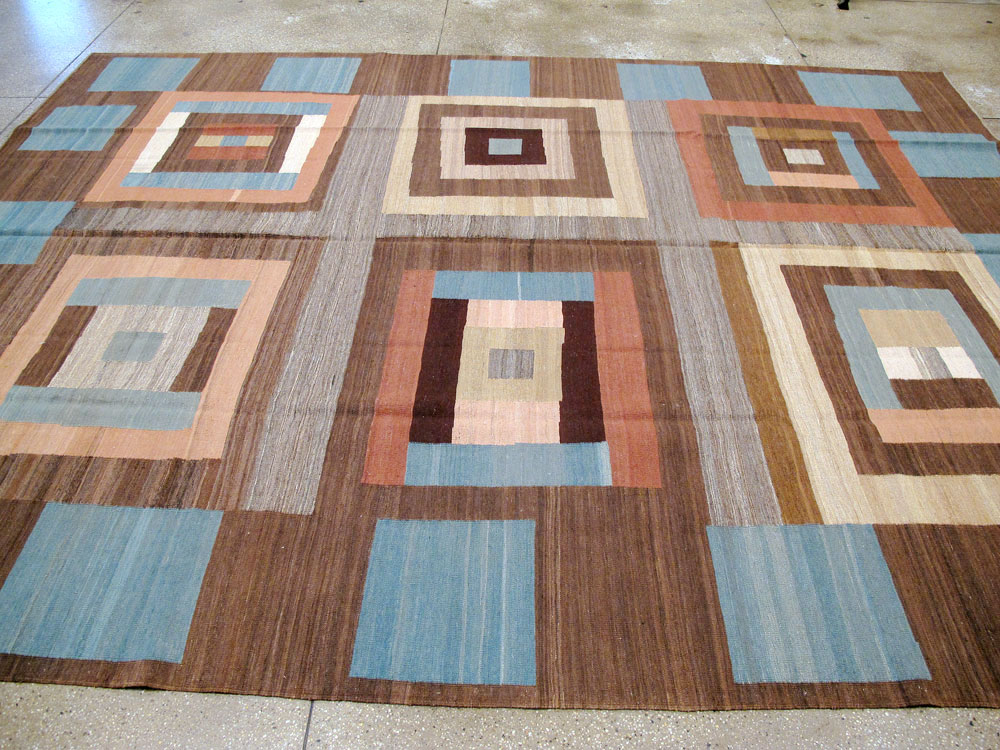 Modern Persian Flatweave Room Size Carpet, No.17967 - Gss