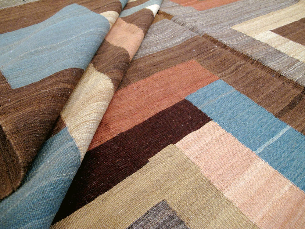 Modern Persian Flatweave Room Size Carpet, No.17967 - Gss