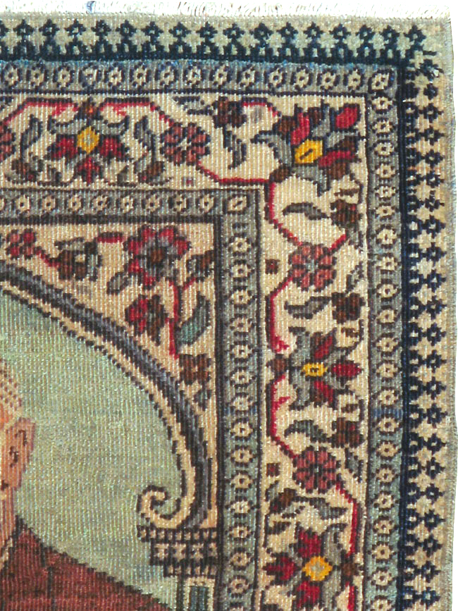 Antique Persian Tabriz Pictorial Rug, No.18006 - Gss