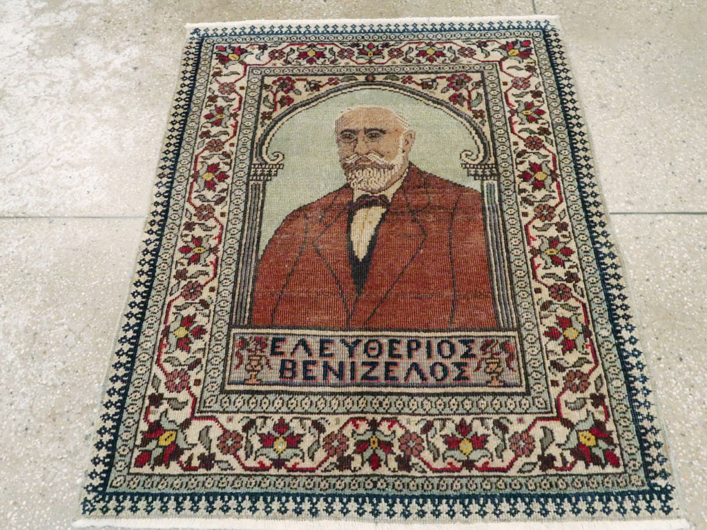 Antique Persian Tabriz Pictorial Rug, No.18006 - Gss
