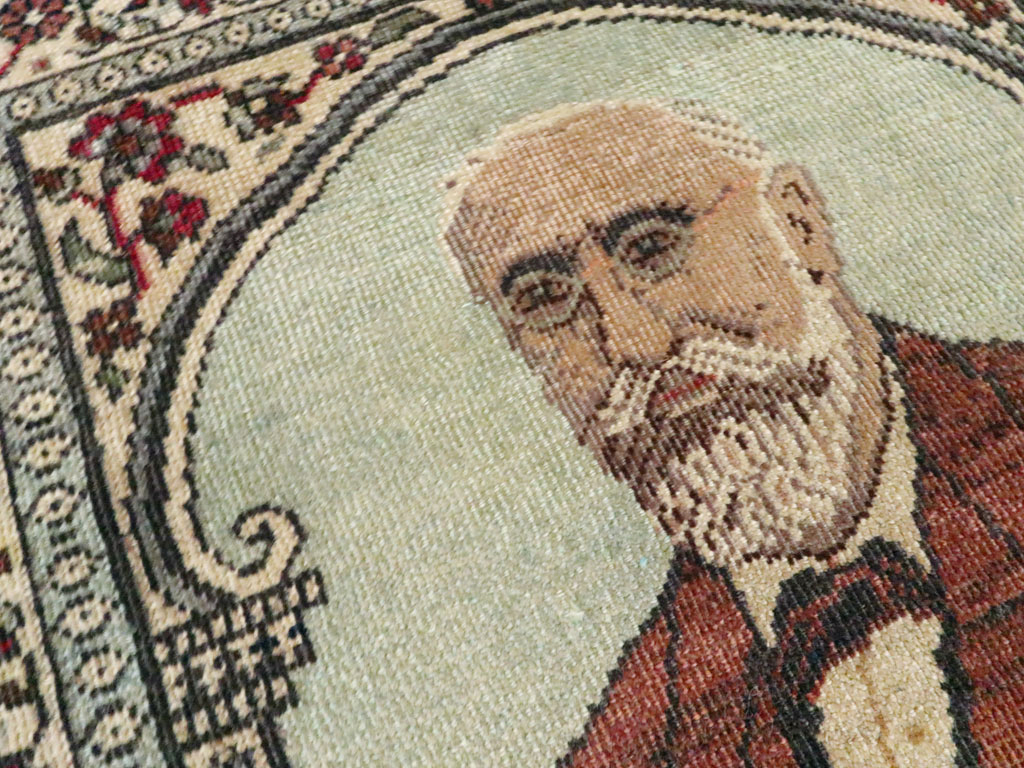 Antique Persian Tabriz Pictorial Rug, No.18006 - Gss