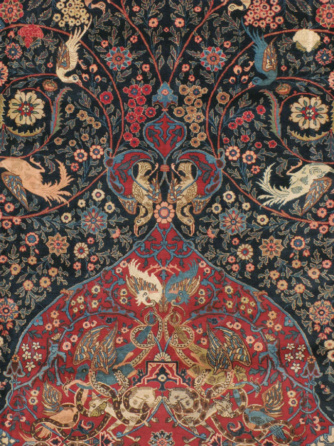 Antique Persian Mashad Pictorial Carpet, No.18016 - Gss