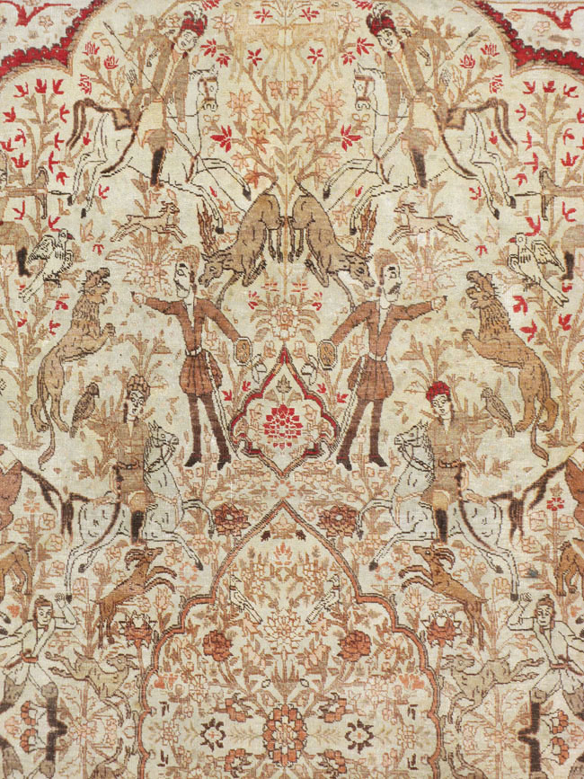 Antique Persian Tabriz Pictorial Carpet, No.18092 - Gss