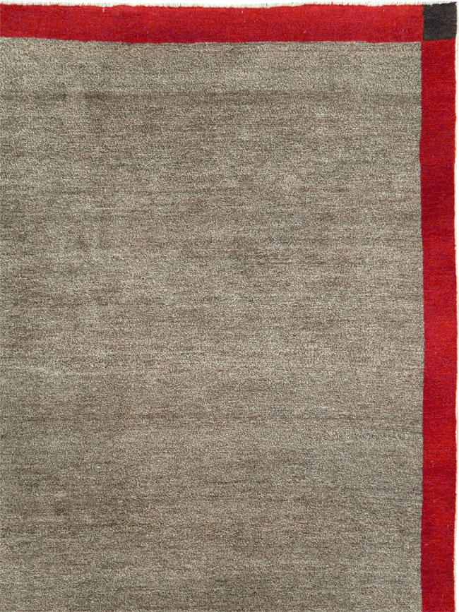 Art Deco Inspired Vintage Persian Mashad Room Size Carpet, No.18142 - Gss