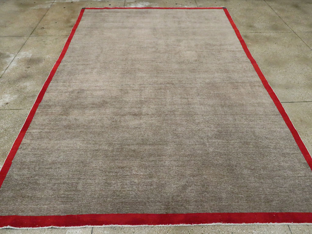 Art Deco Inspired Vintage Persian Mashad Room Size Carpet, No.18142 - Gss