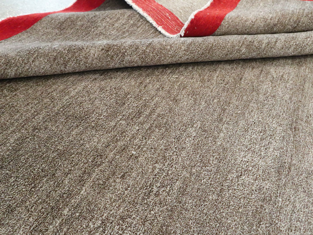 Art Deco Inspired Vintage Persian Mashad Room Size Carpet, No.18142 - Gss