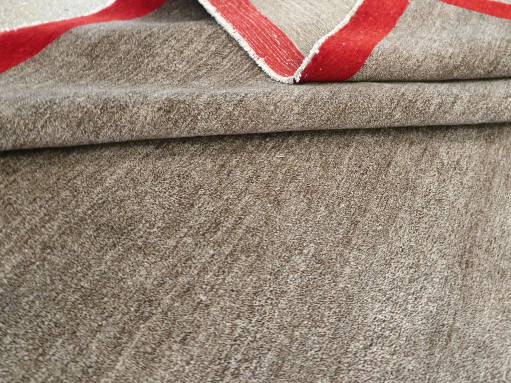 Art Deco Inspired Vintage Persian Mashad Room Size Carpet, No.18142 - Gss