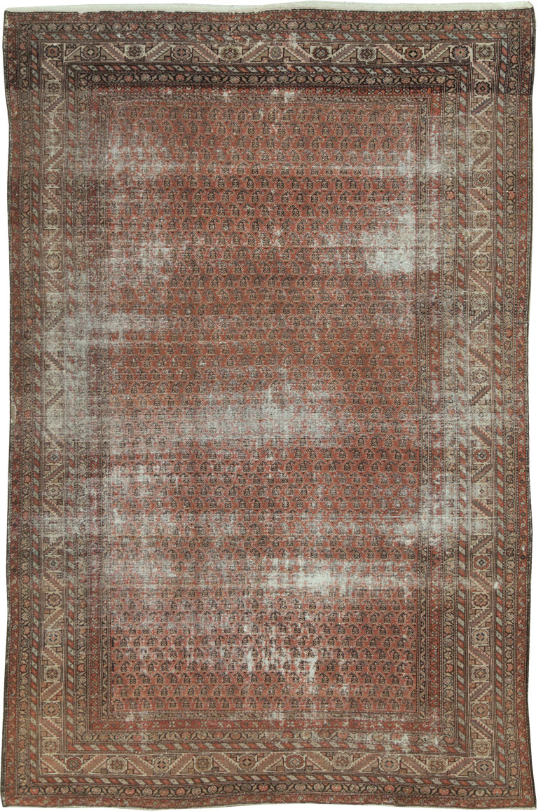 Antique Persian Malayer Distressed Carpet, No.18163 - Gss